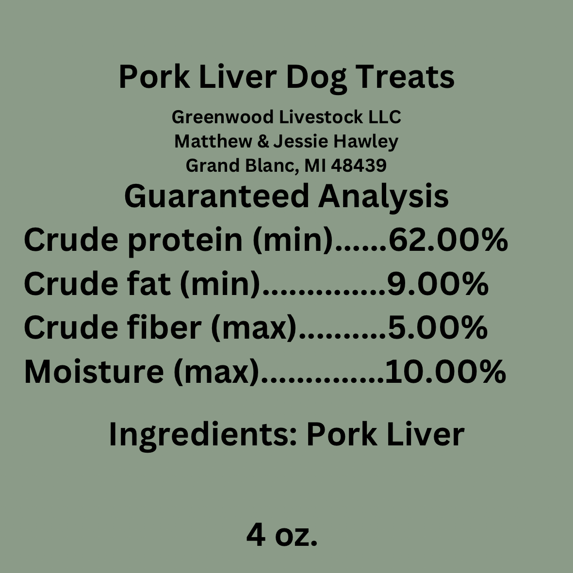 Dog Treats Pork Liver
